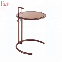 Modern Custom Color Fancy Antique Stainless Steel Metal Side Tea Tables Glossy Adjustable Art Circle coffee table